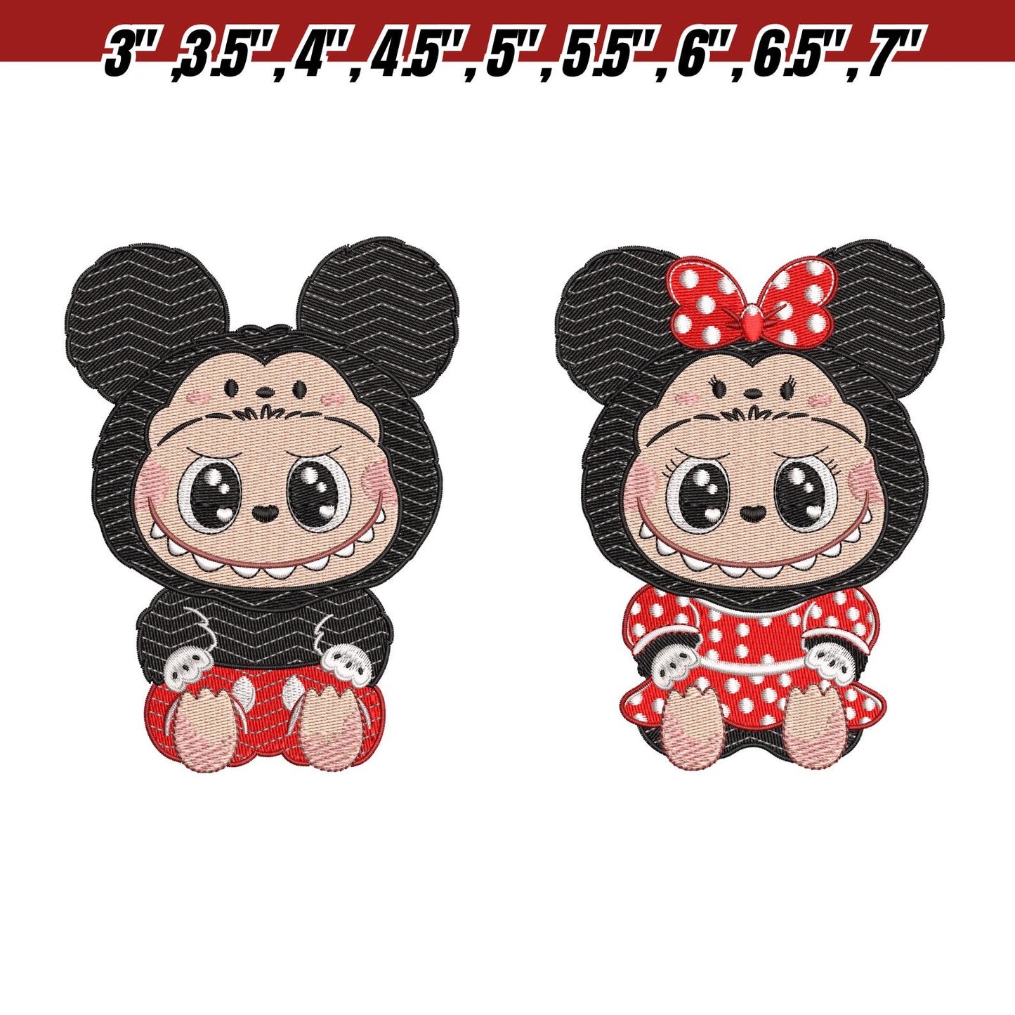 Labubu Embroidery Bundle, cute Labubu Monster Embroidery Design