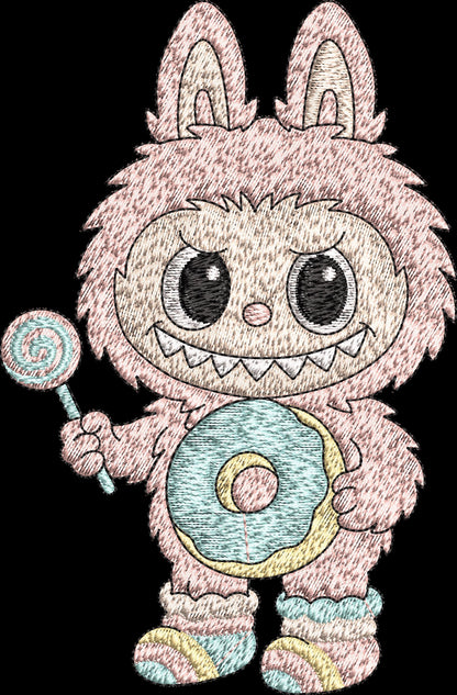 Labubu cartoon Embroidery Bundle, Labubu Embroidery Design