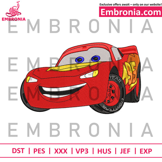 Lightning mcqueen embroidery