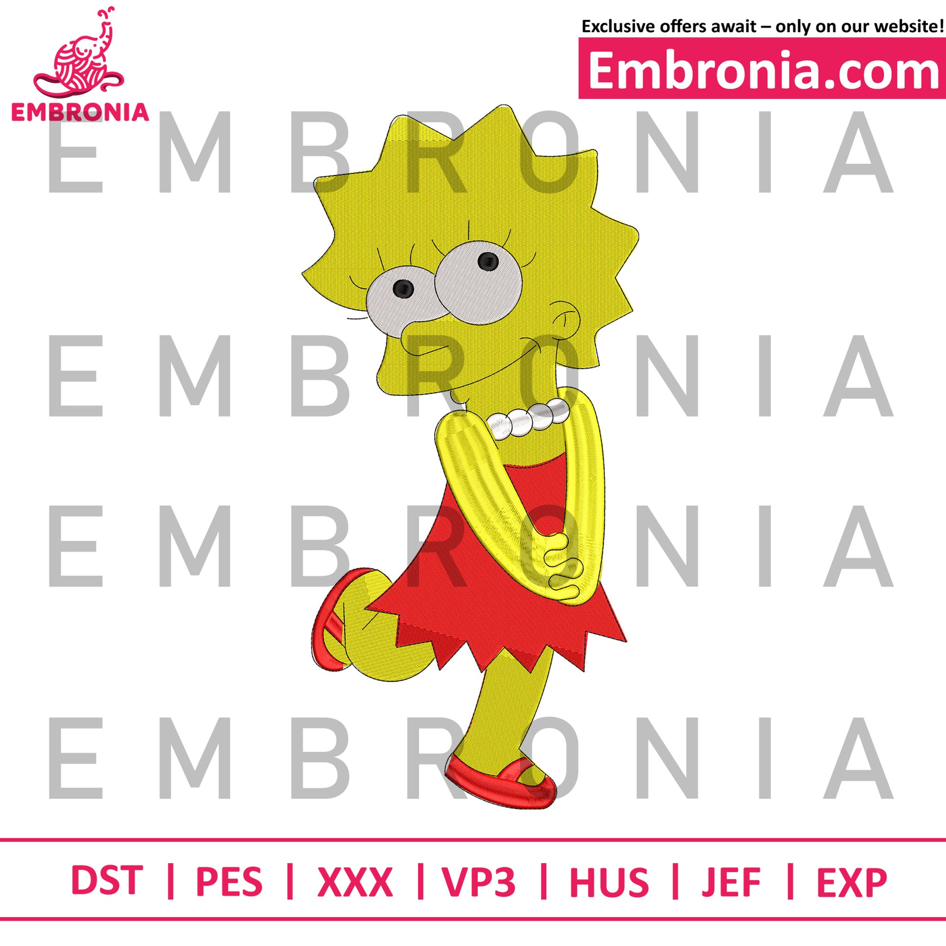 Lisa Simpson embroidey design
