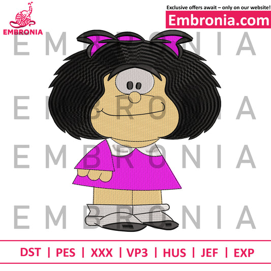 Mafalda mundial embroidery design