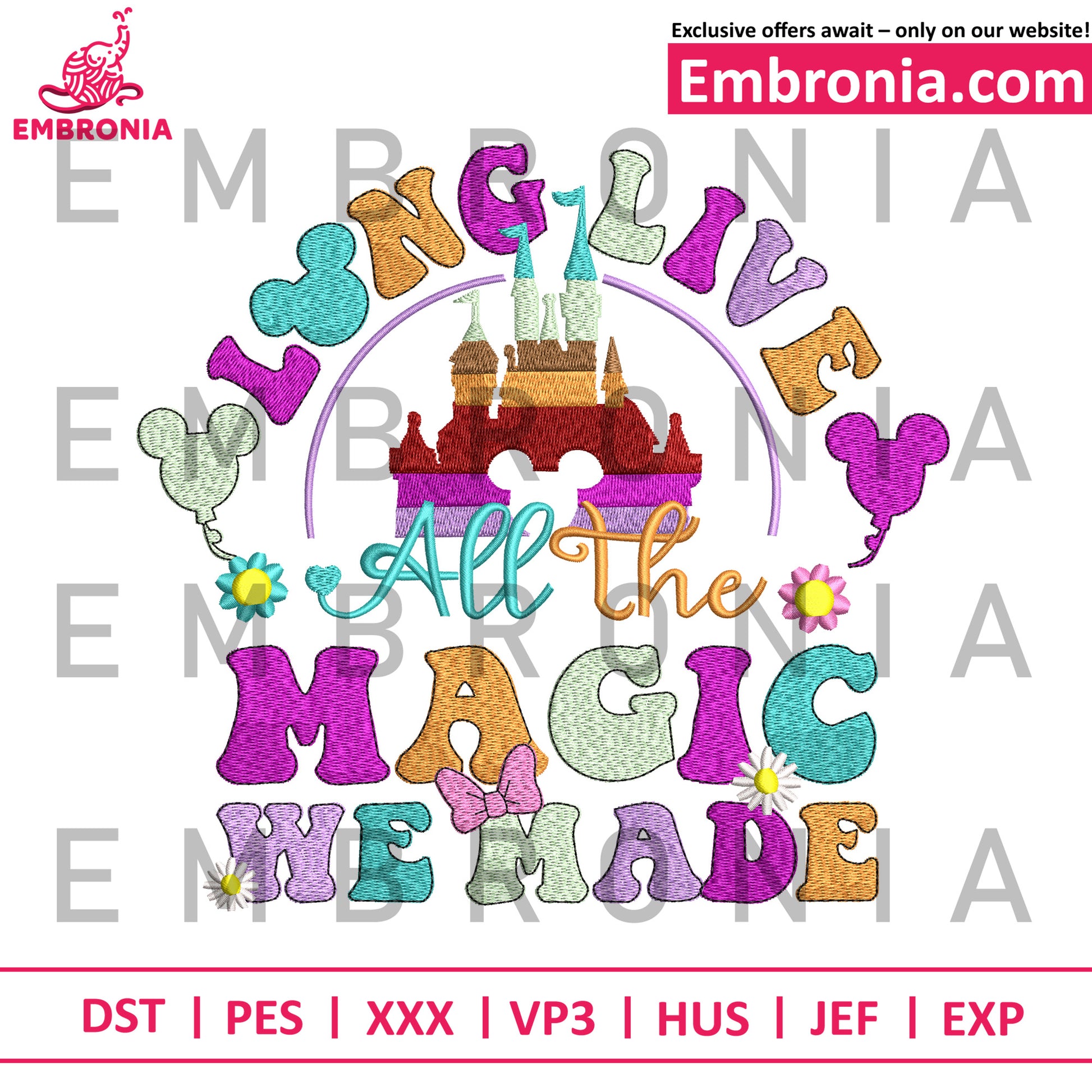 Magic kingdom embroidery