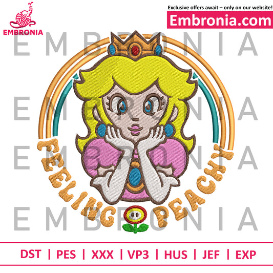 Mario princess embroidery, mario characters embroidery, funny mario embroidery