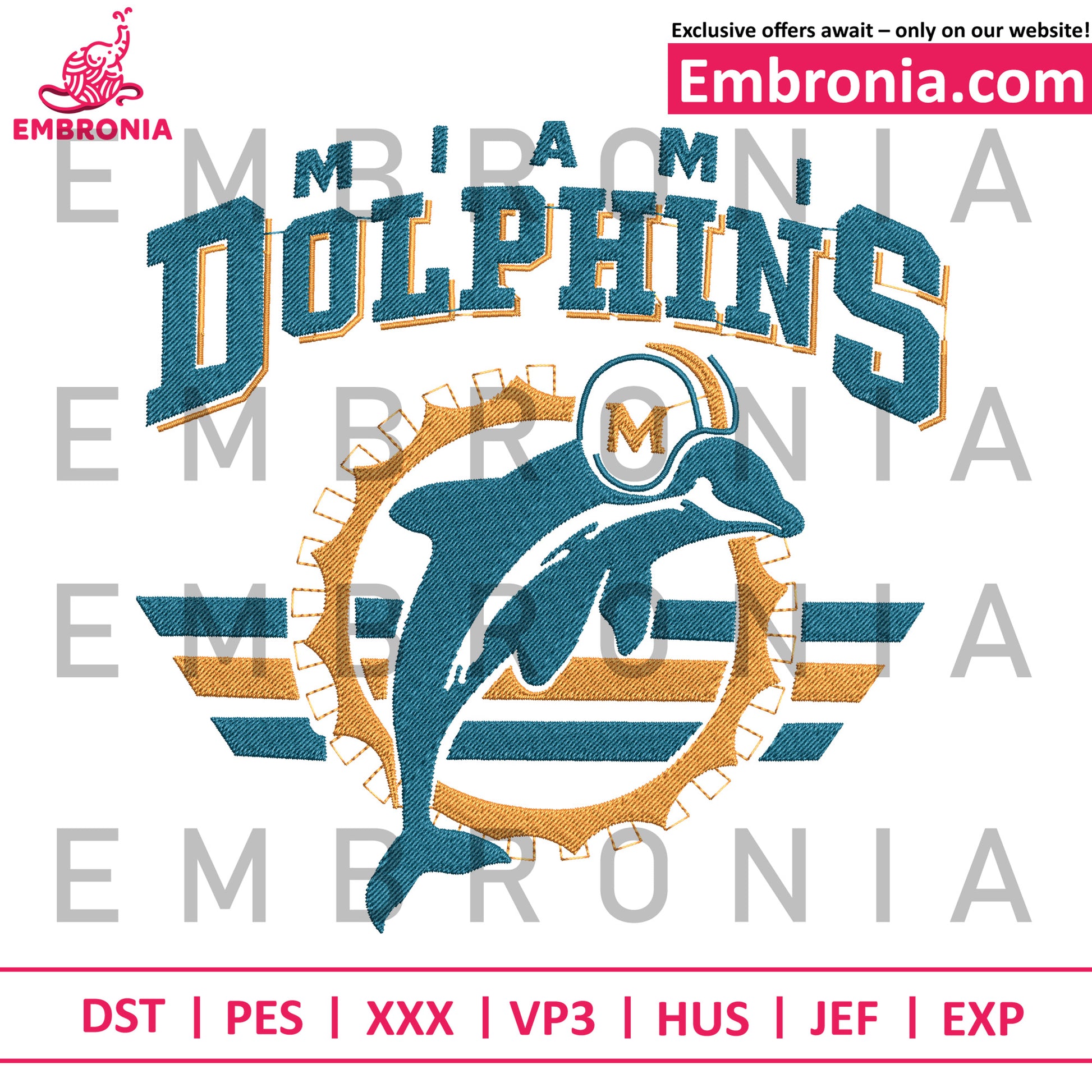 Miami dolphins embroidery
