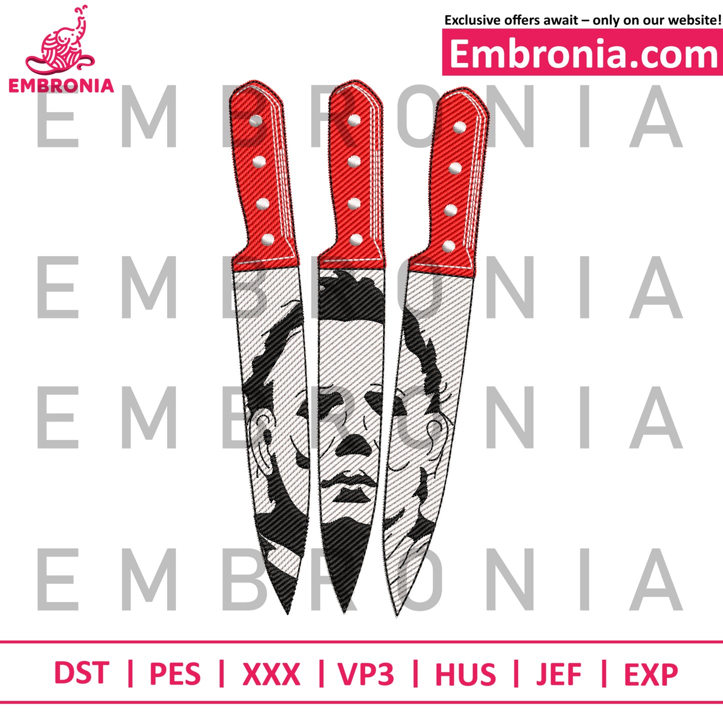 Michael's kinfes embroidery