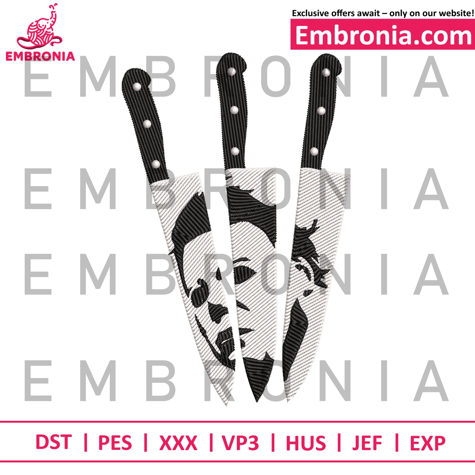 Michael myers knife embroidery design