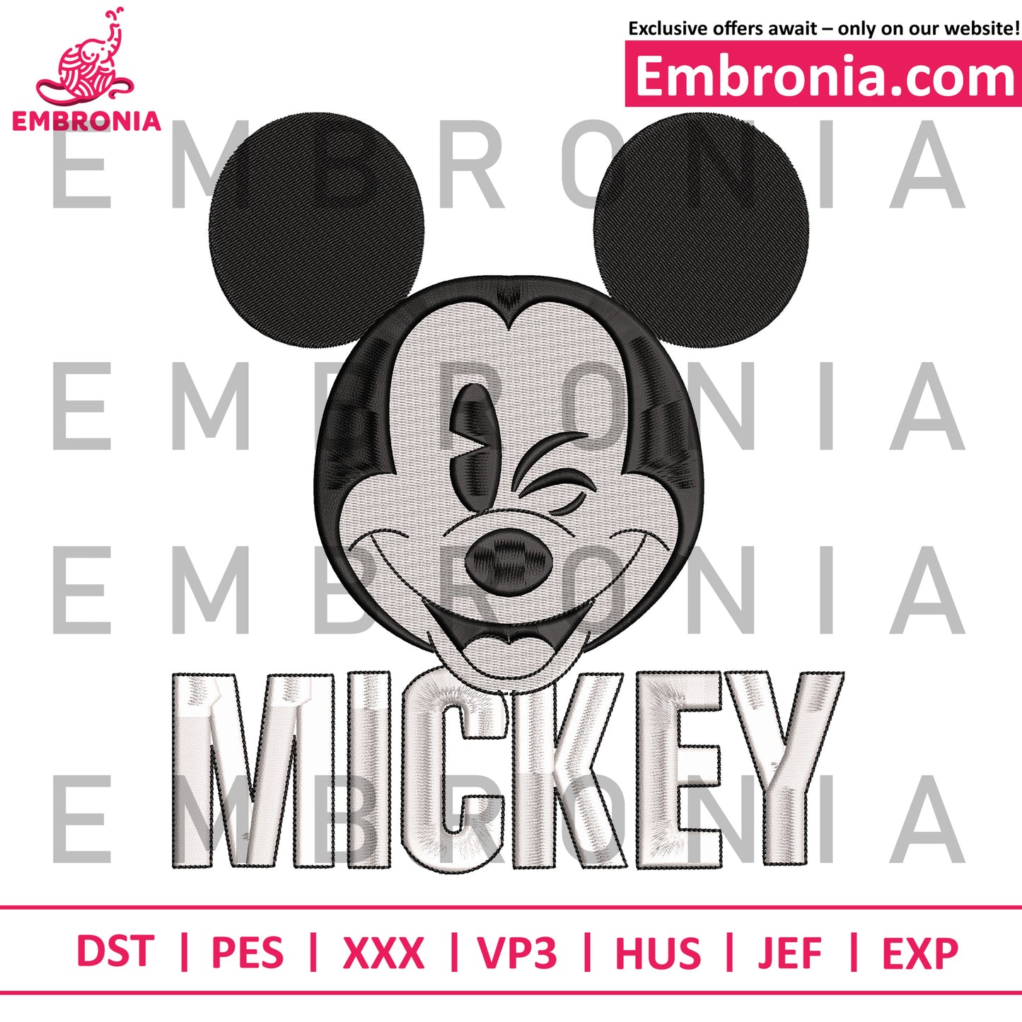 Mickey disney embroidery design