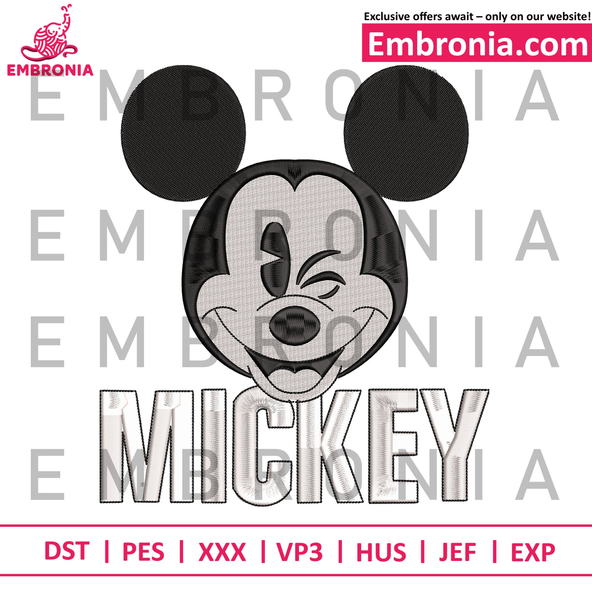 Mickey disney embroidery design