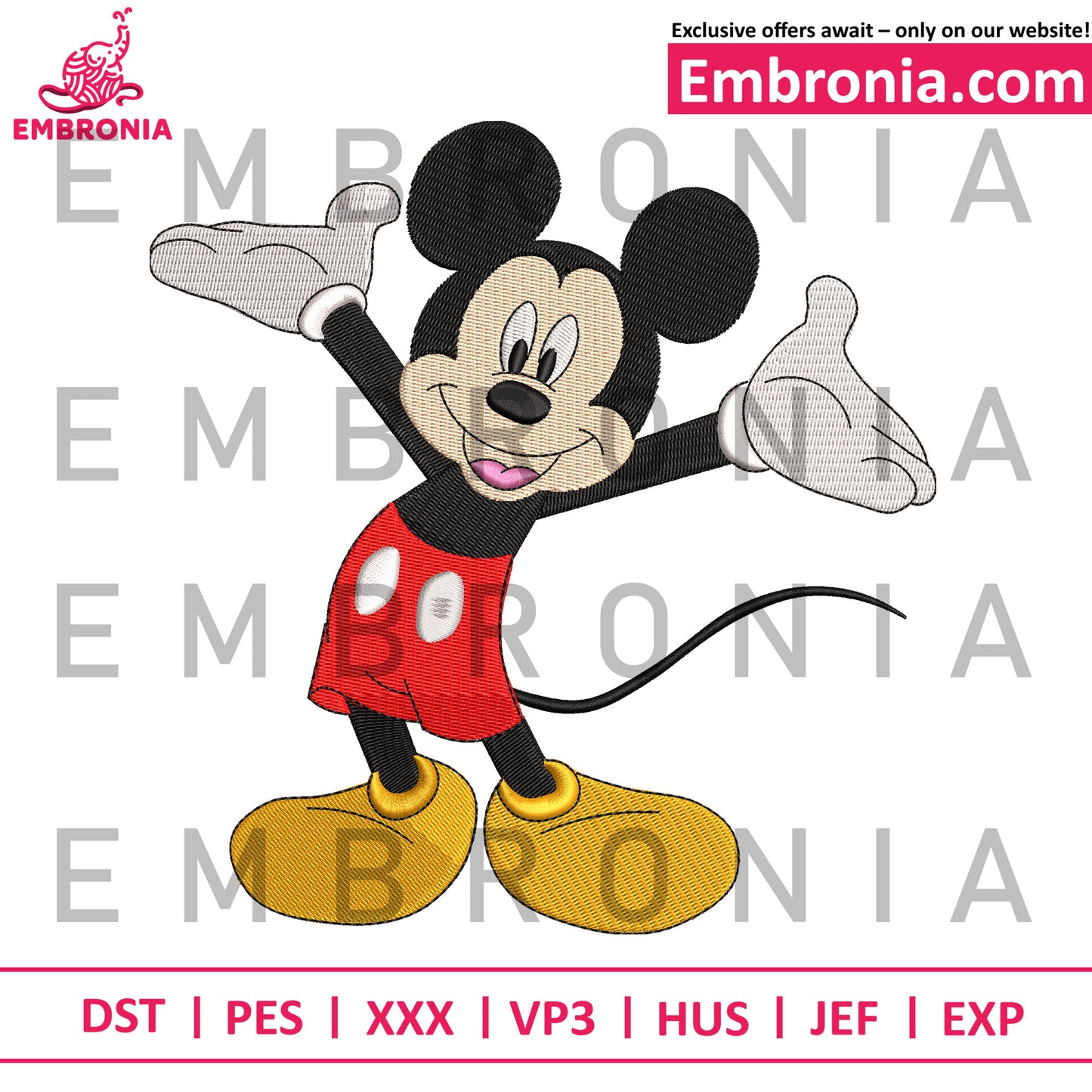 Mickey embroidery design