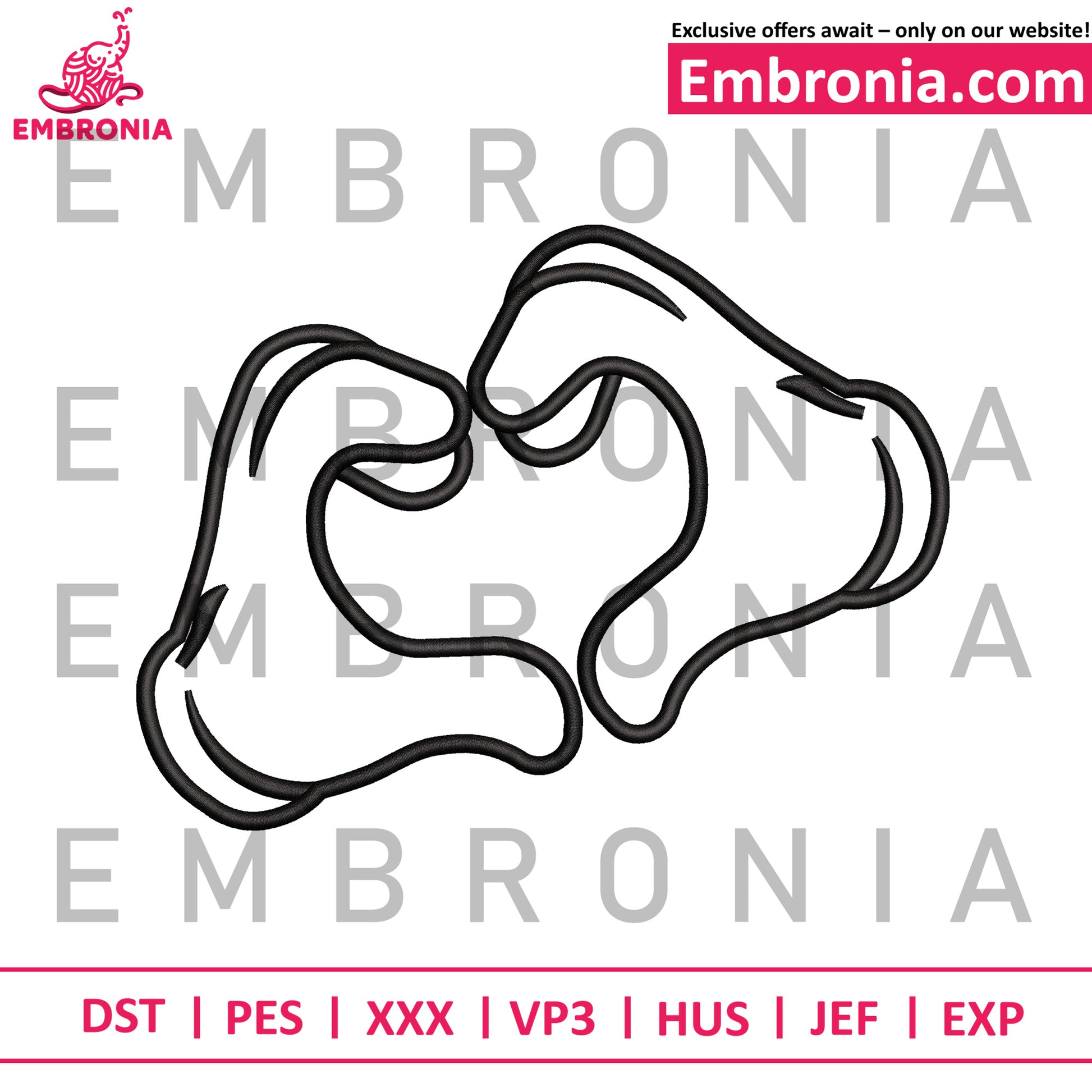 Mickey hand logo embroidery