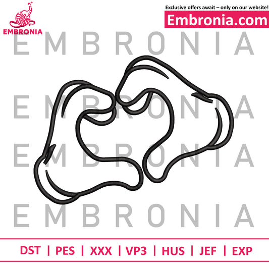 Mickey hand logo embroidery