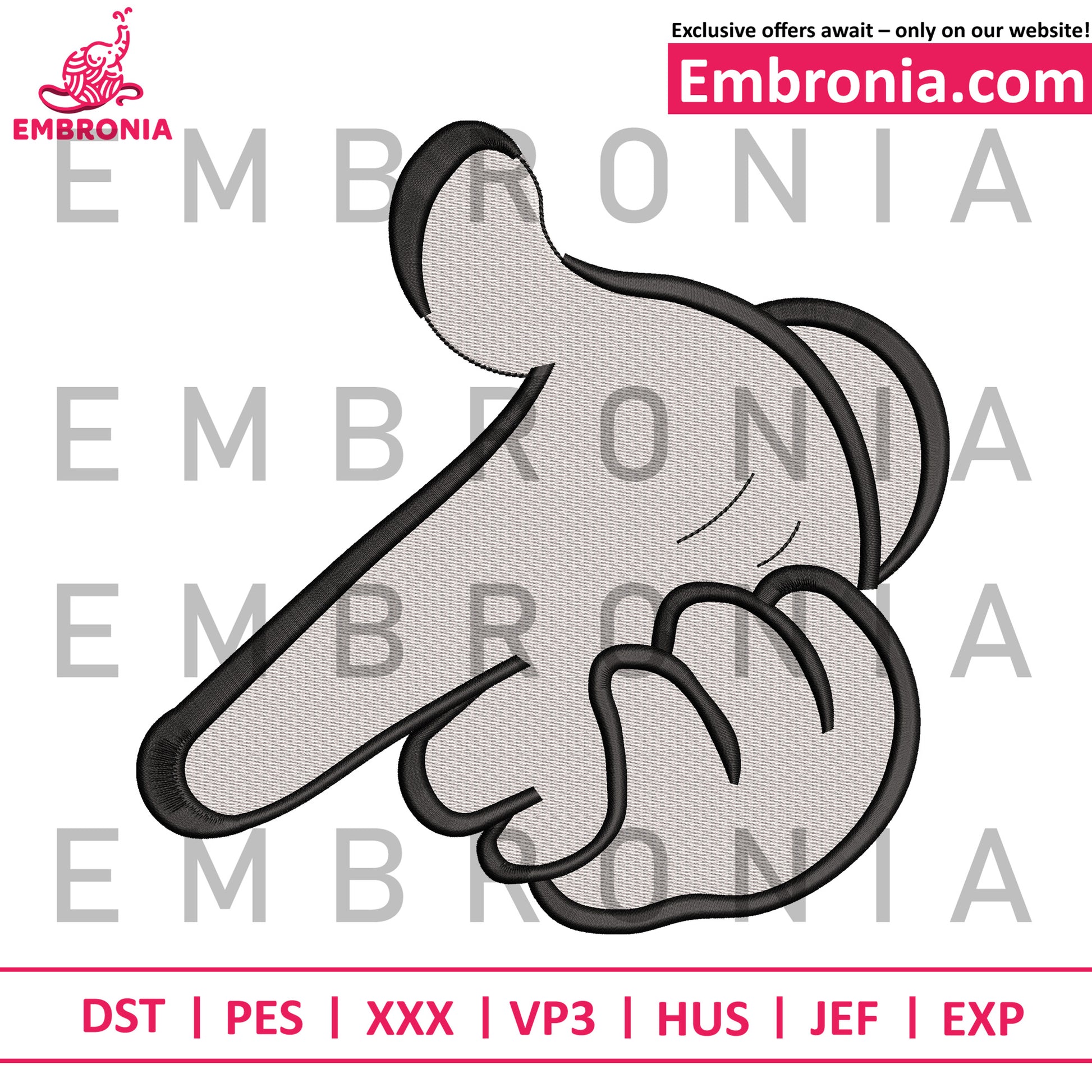 Mickey mouse hand embroidery