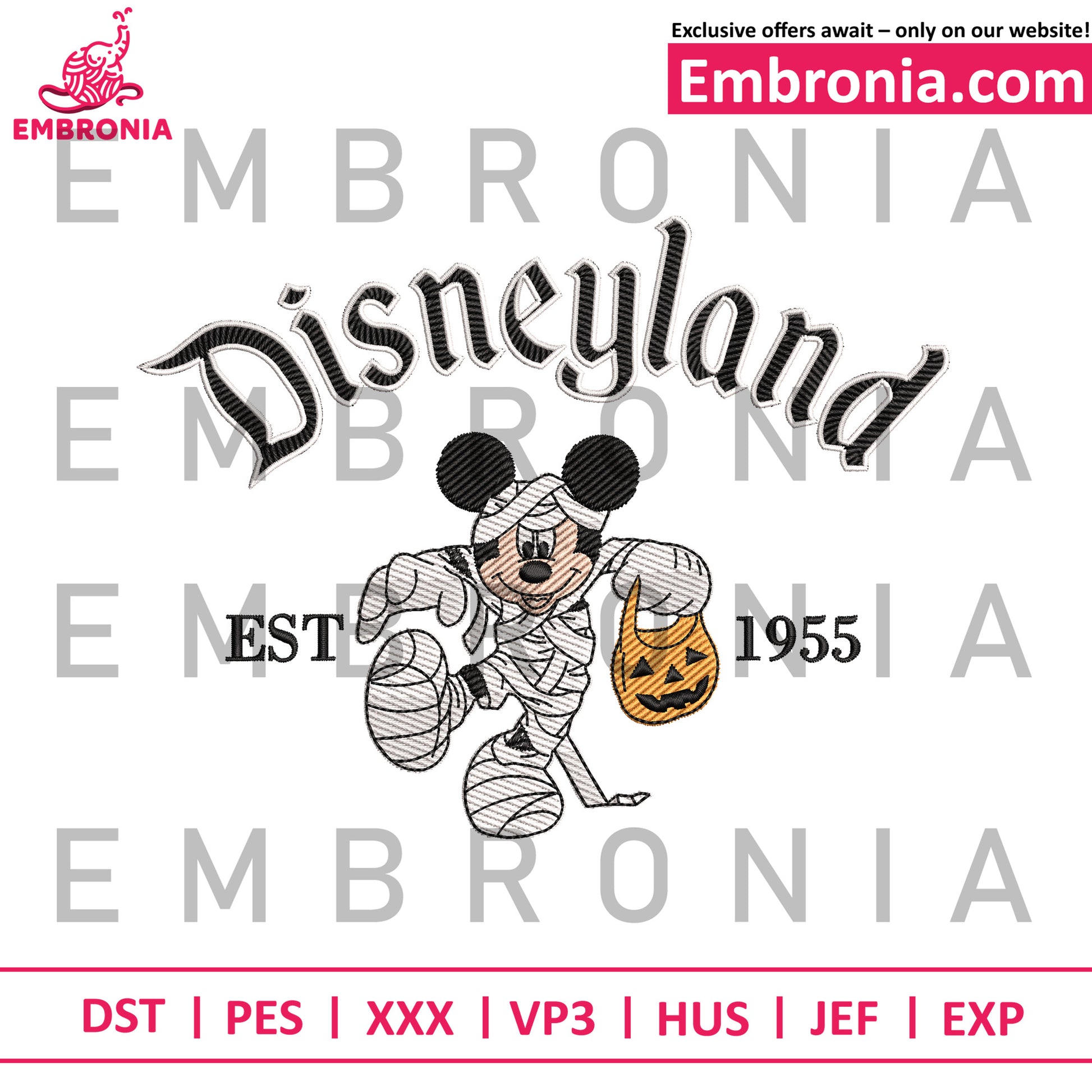 Mickey mummy embroidery
