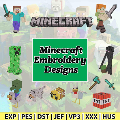 Minecraft Embroidery Design Bundle, Minecraft design bundle