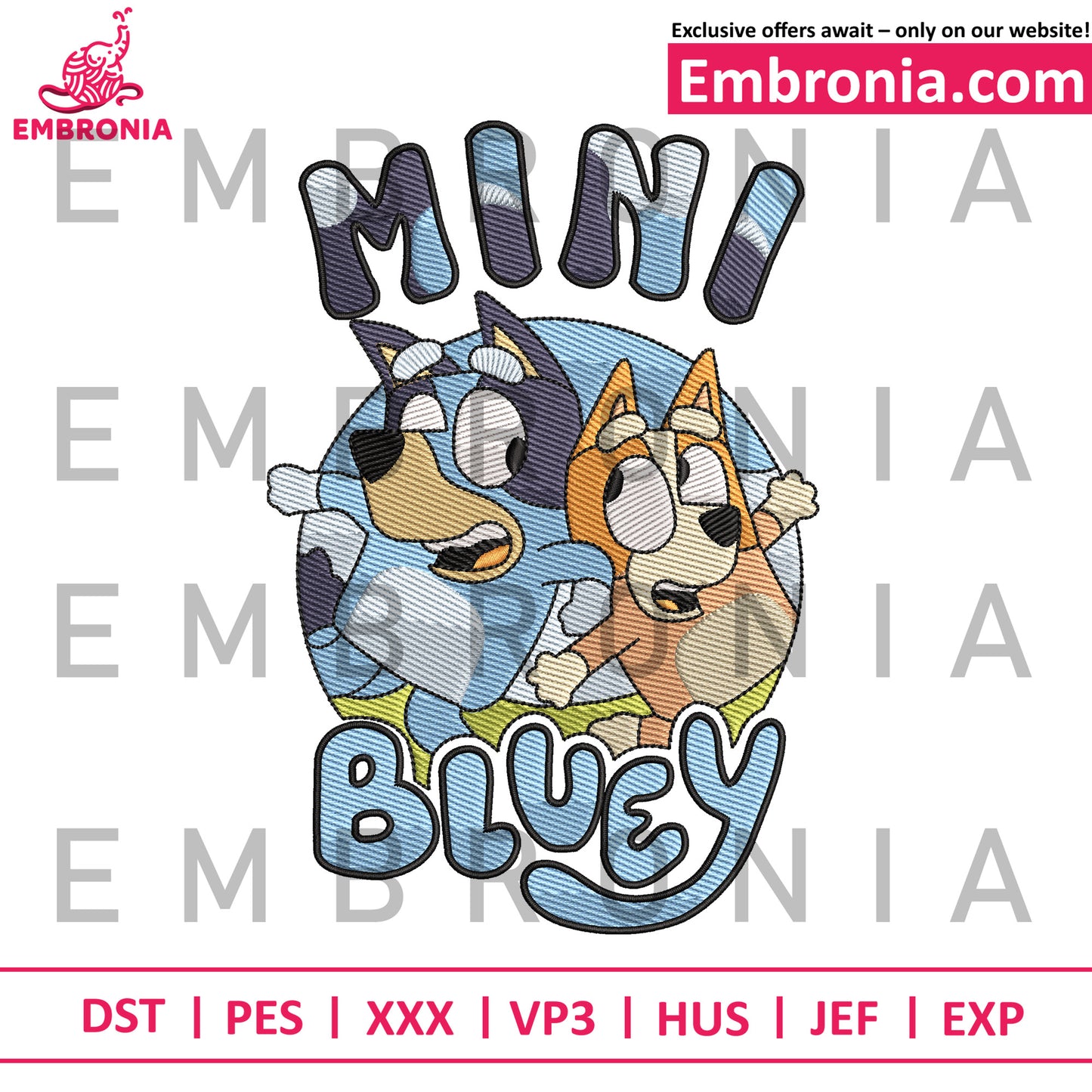Mini bluey embroidery