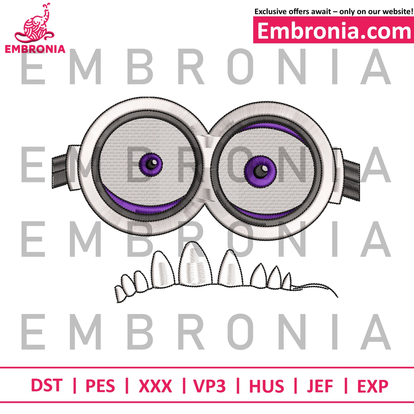 Minion face embroidery