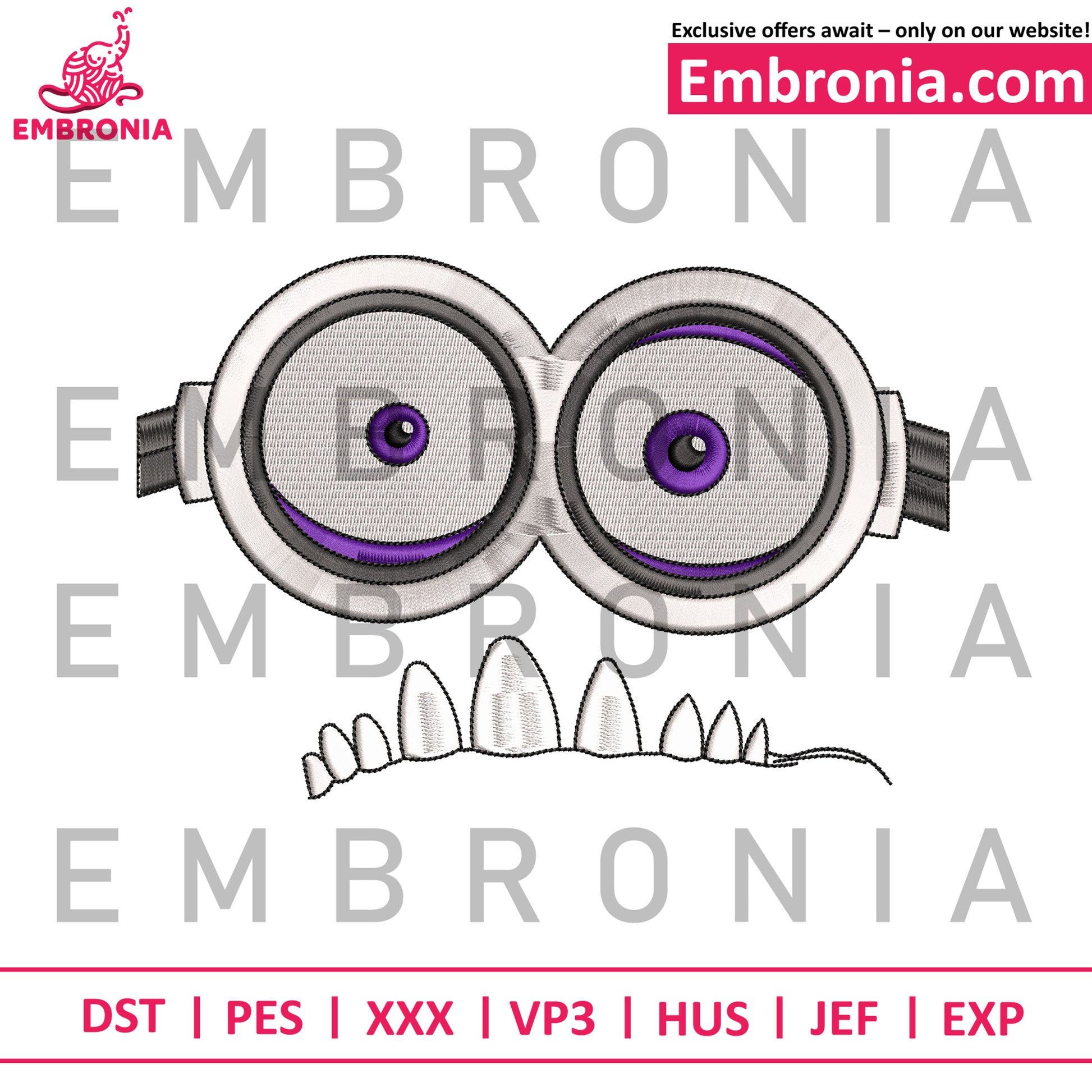 Minion face embroidery