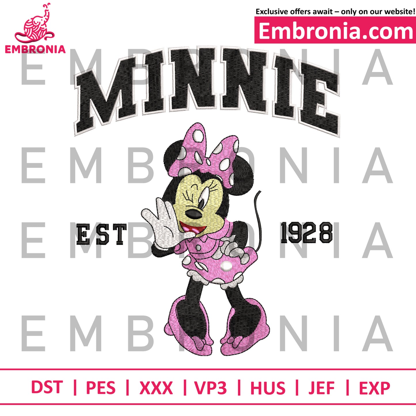 Minnie mouse embroidery