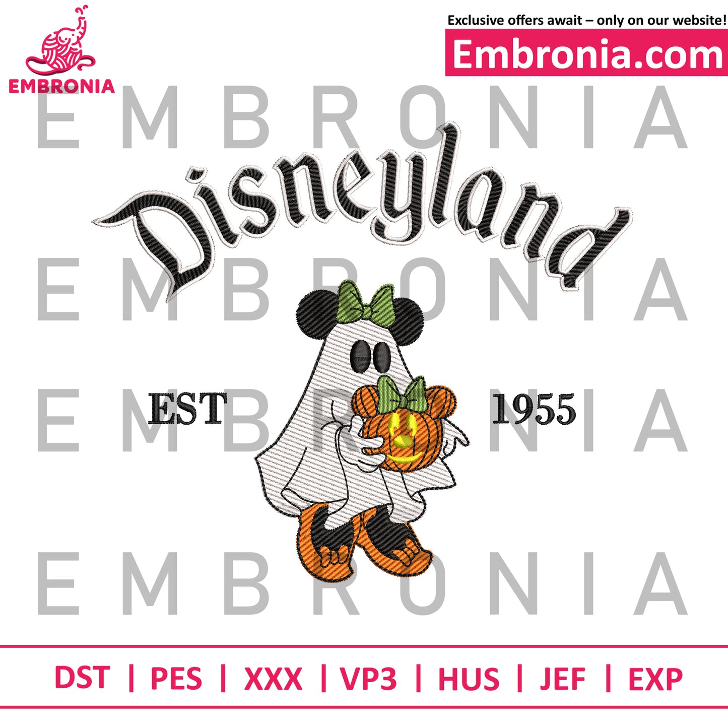 Minnie ghoul embroidery