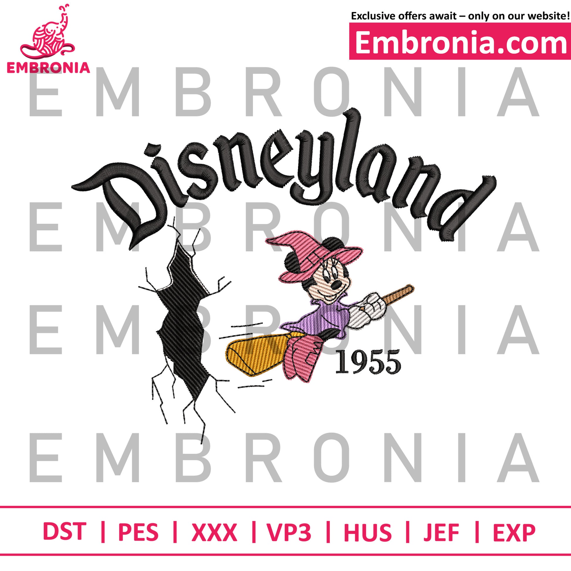 Minnie halloween embroidery