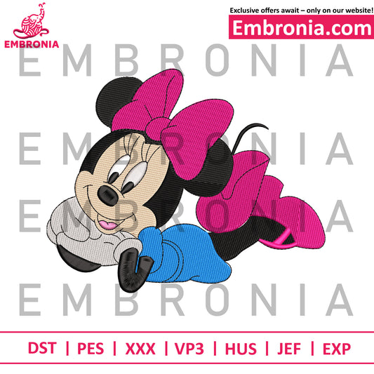 Minnie mouse disney embroidery design