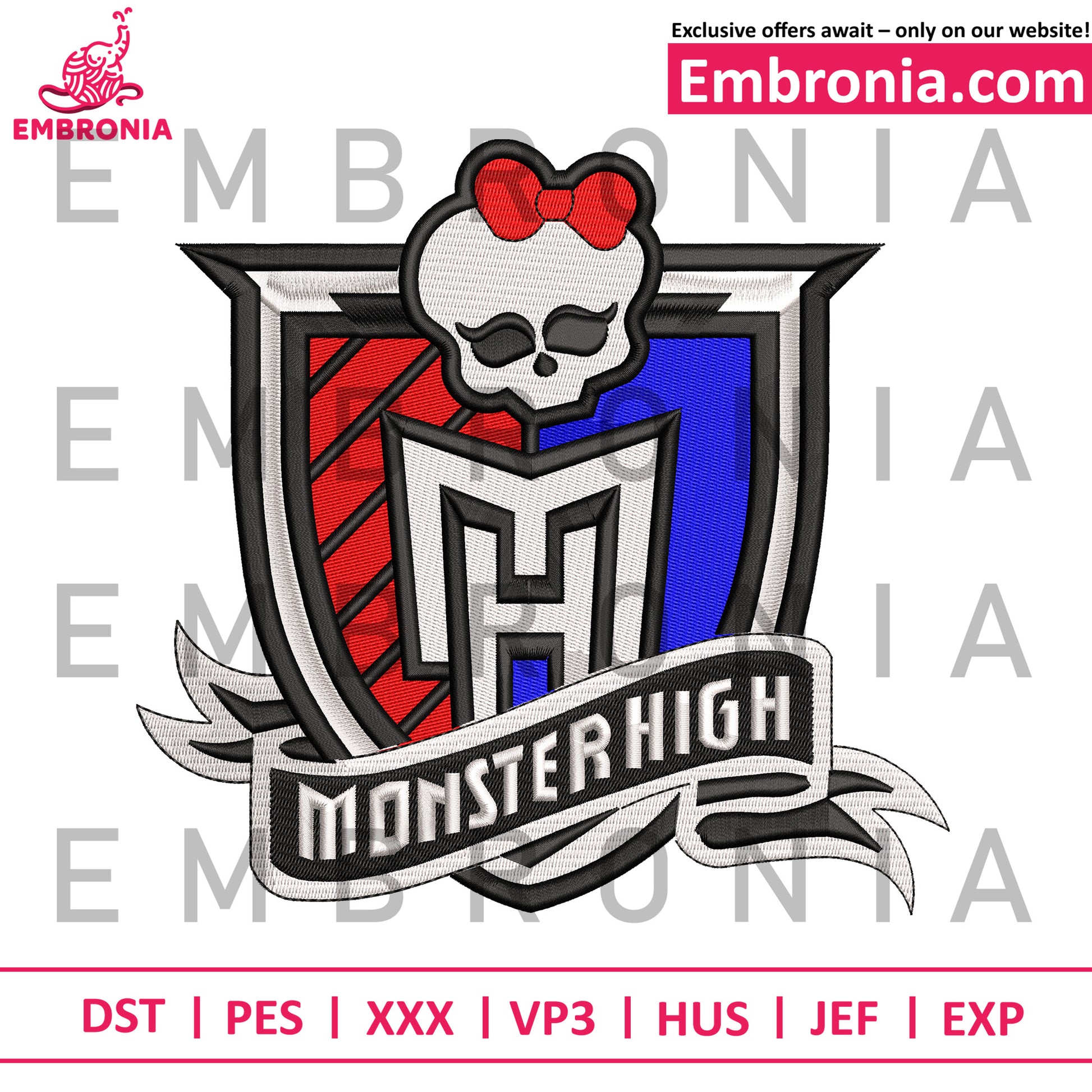 Monster High Logo embroidery design