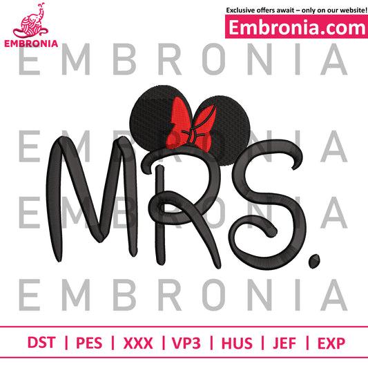 Mrs minnie embroidery design
