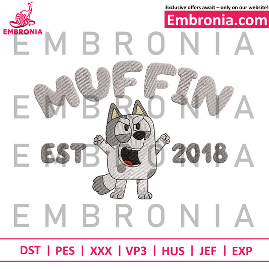 Muffin est 2018 embroidery