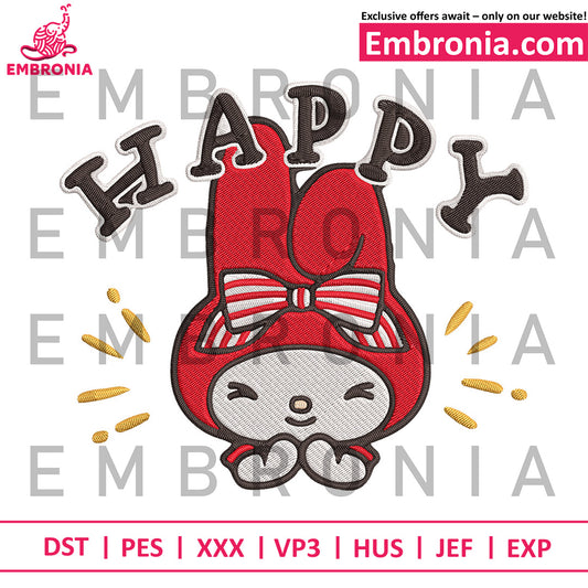 My melody cute embroidery, melody characters embroidery, cute melody embroidery