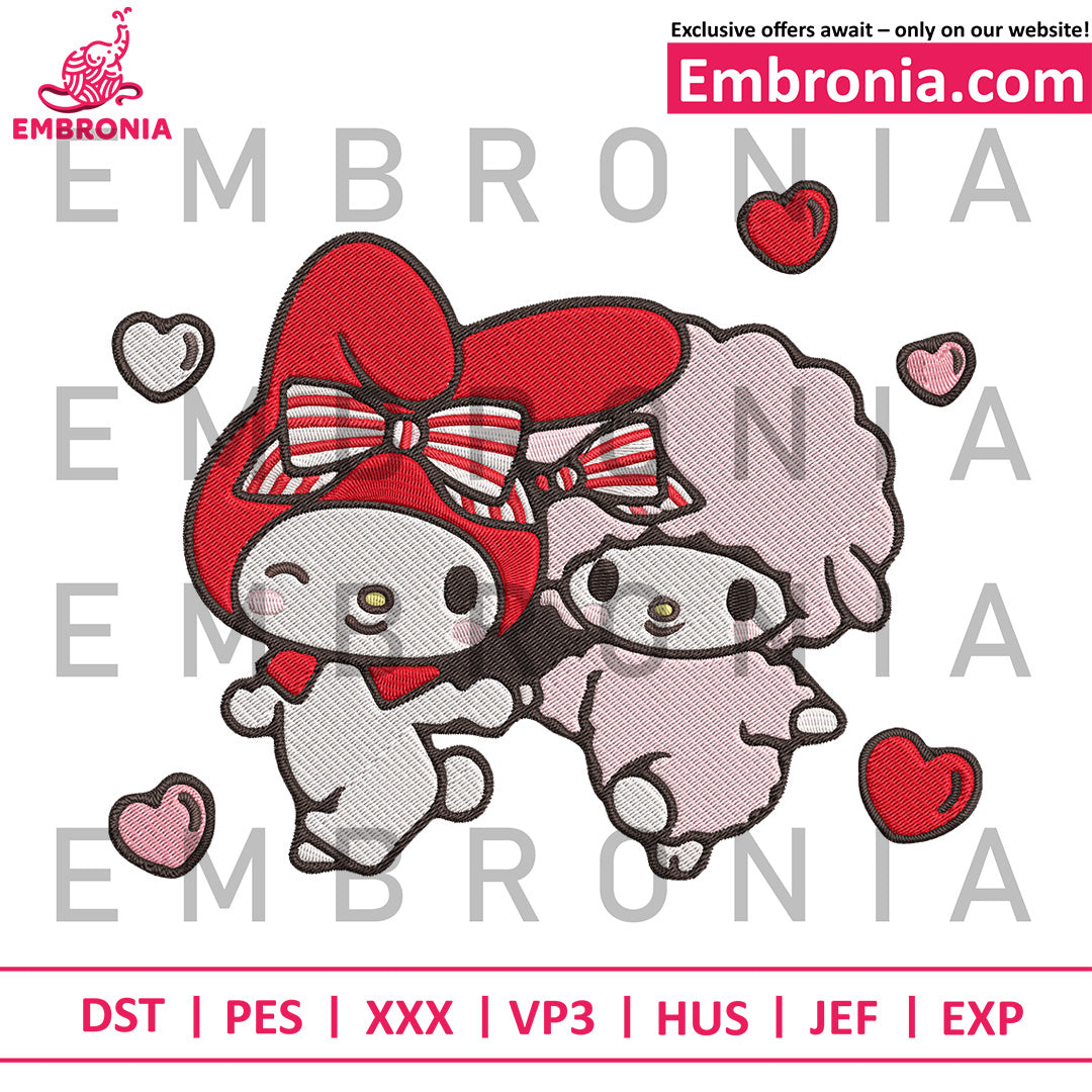 My melody lovely embroidery