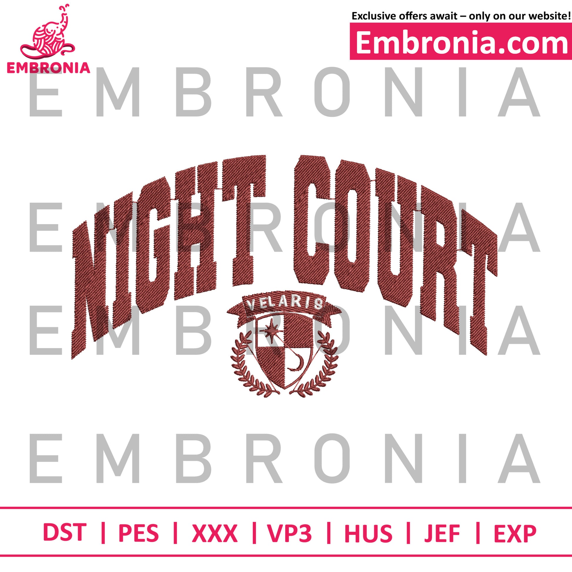 Night court embroidery