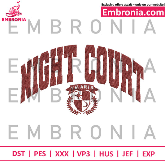 Night court embroidery
