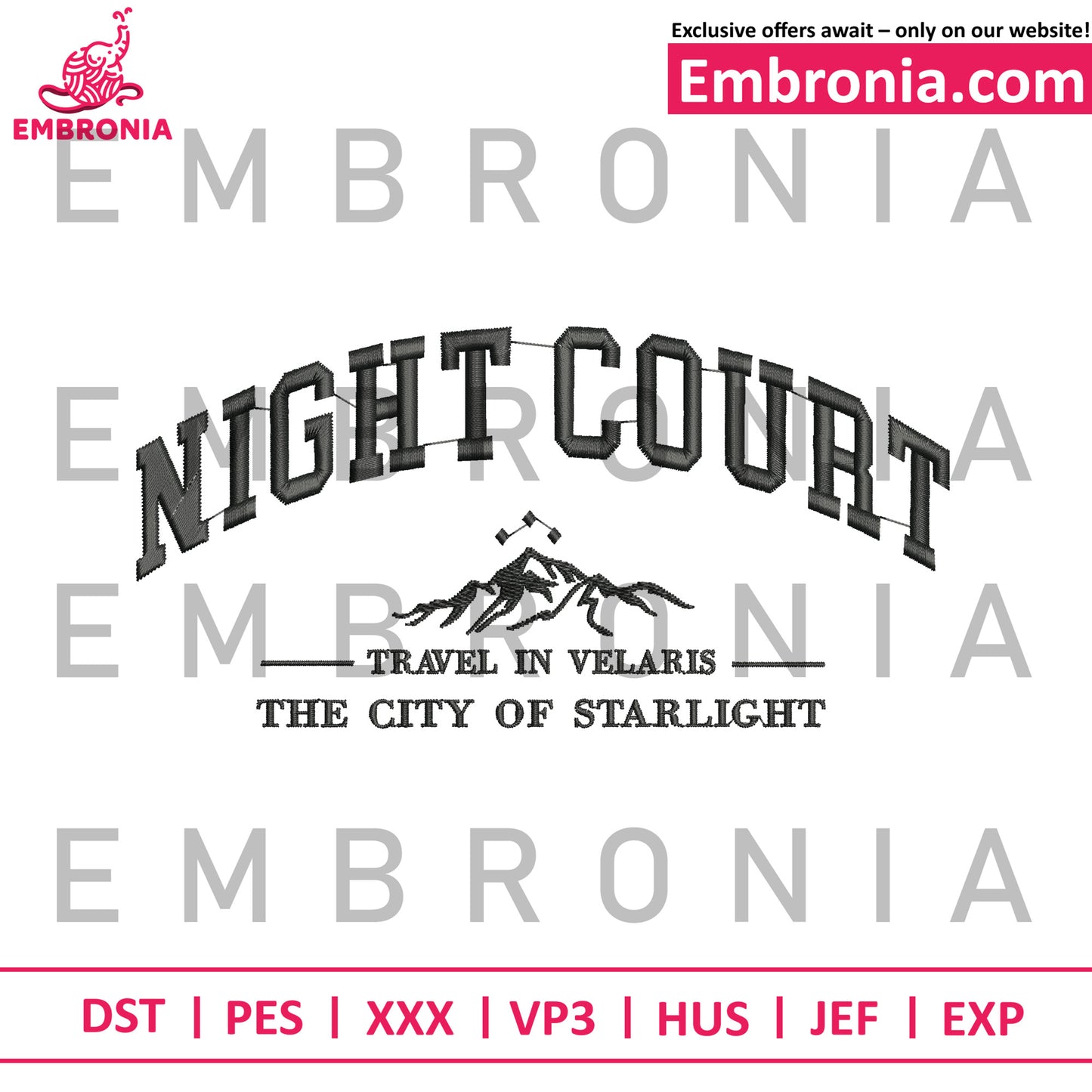 Night court embroidery