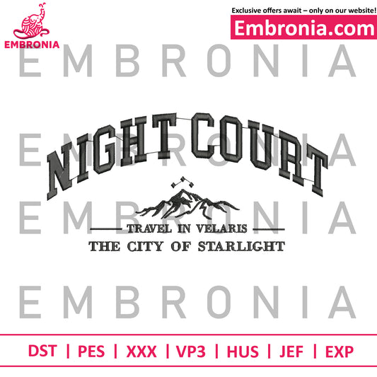 Night court embroidery