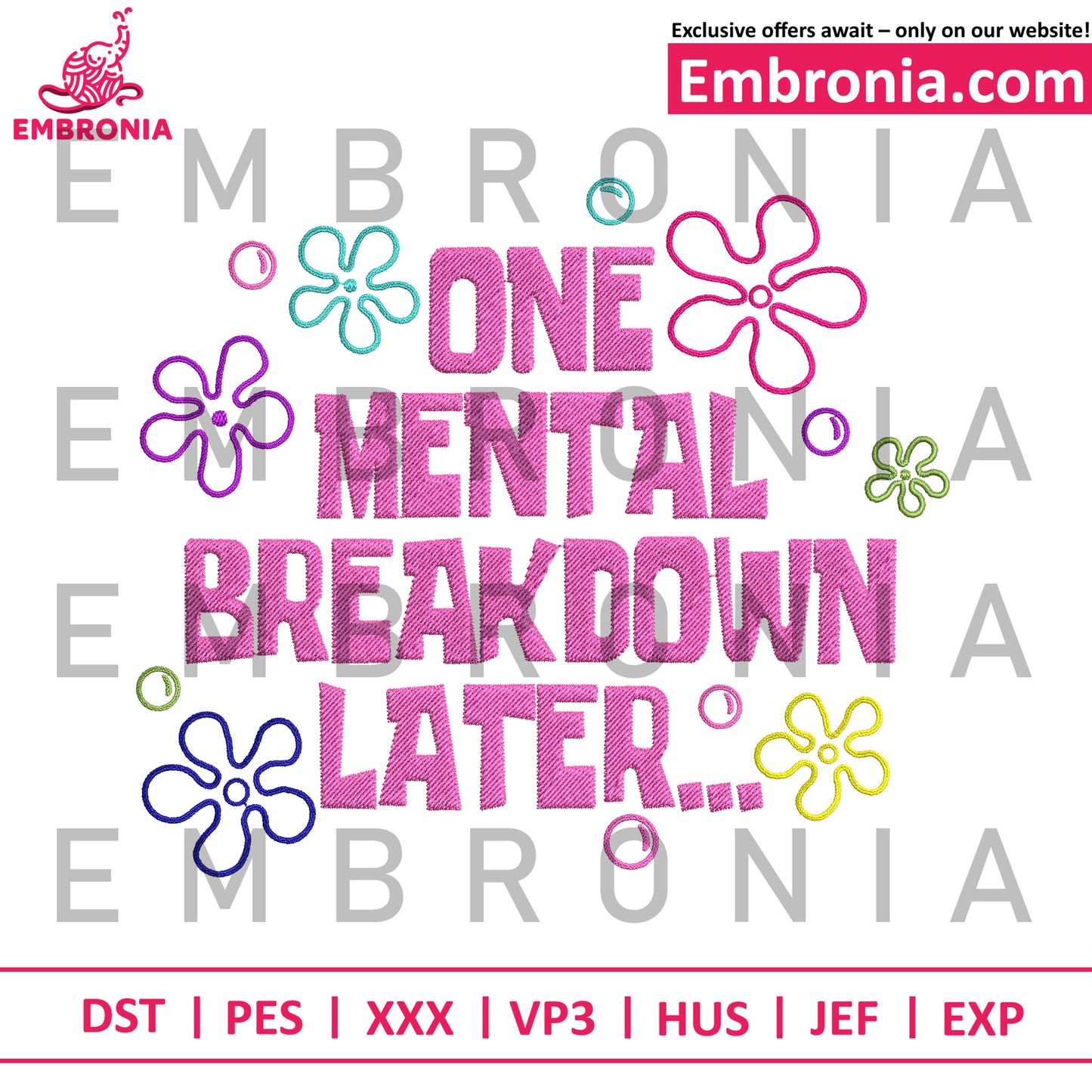 One metal breakdown embroidery