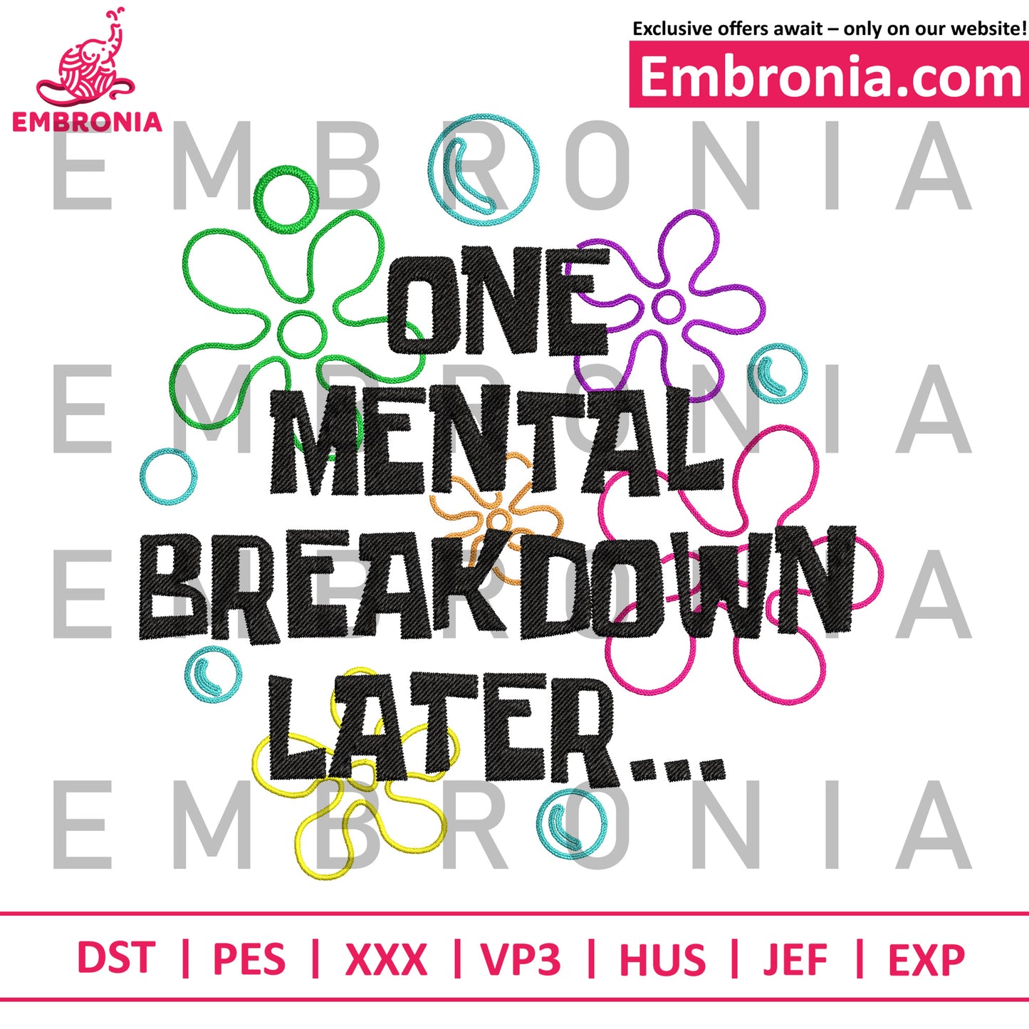 One metal breakdown later embroidery