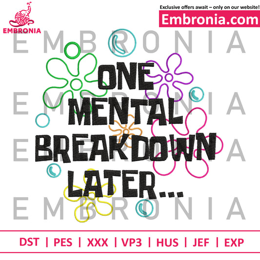 One metal breakdown later embroidery