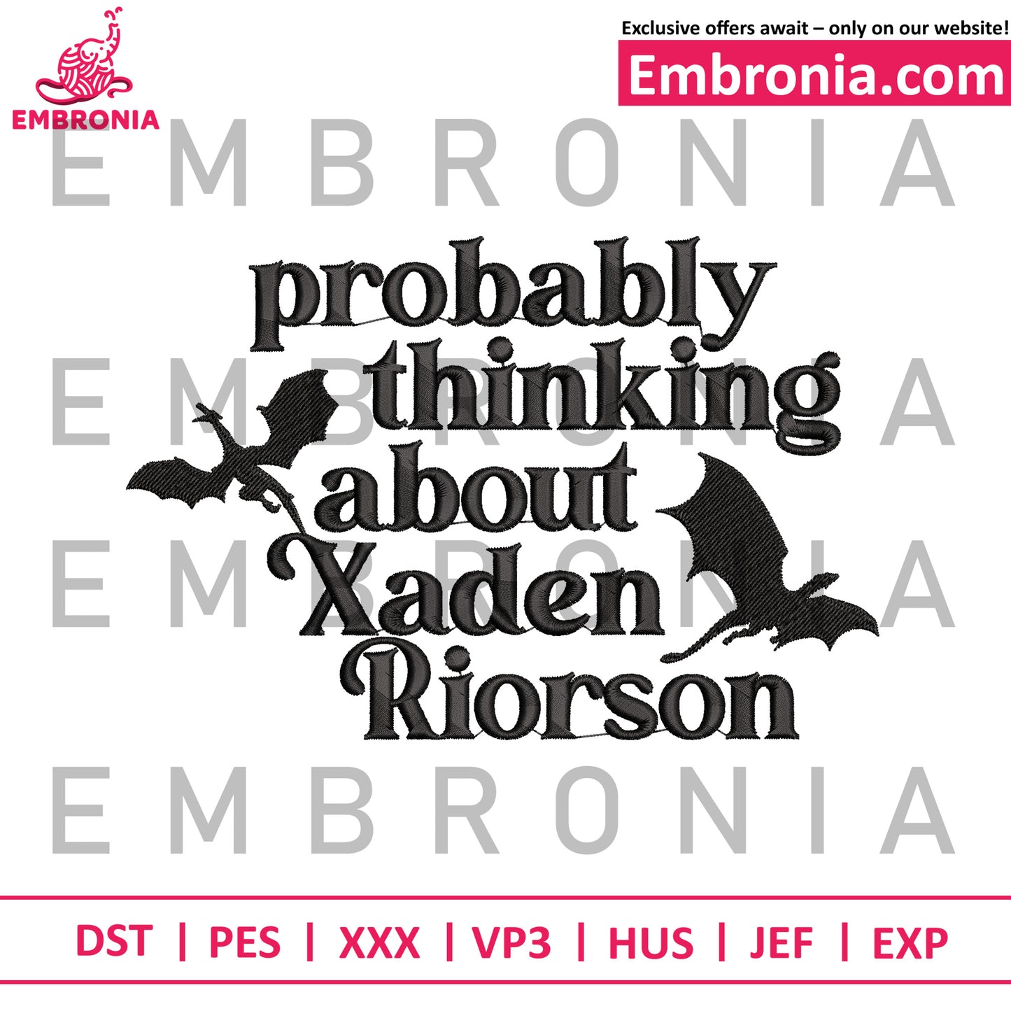 Probably thinking embroidery