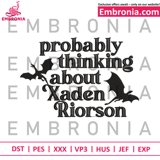 Probably thinking embroidery