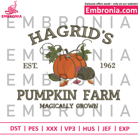 Pumpkin farm embroidery