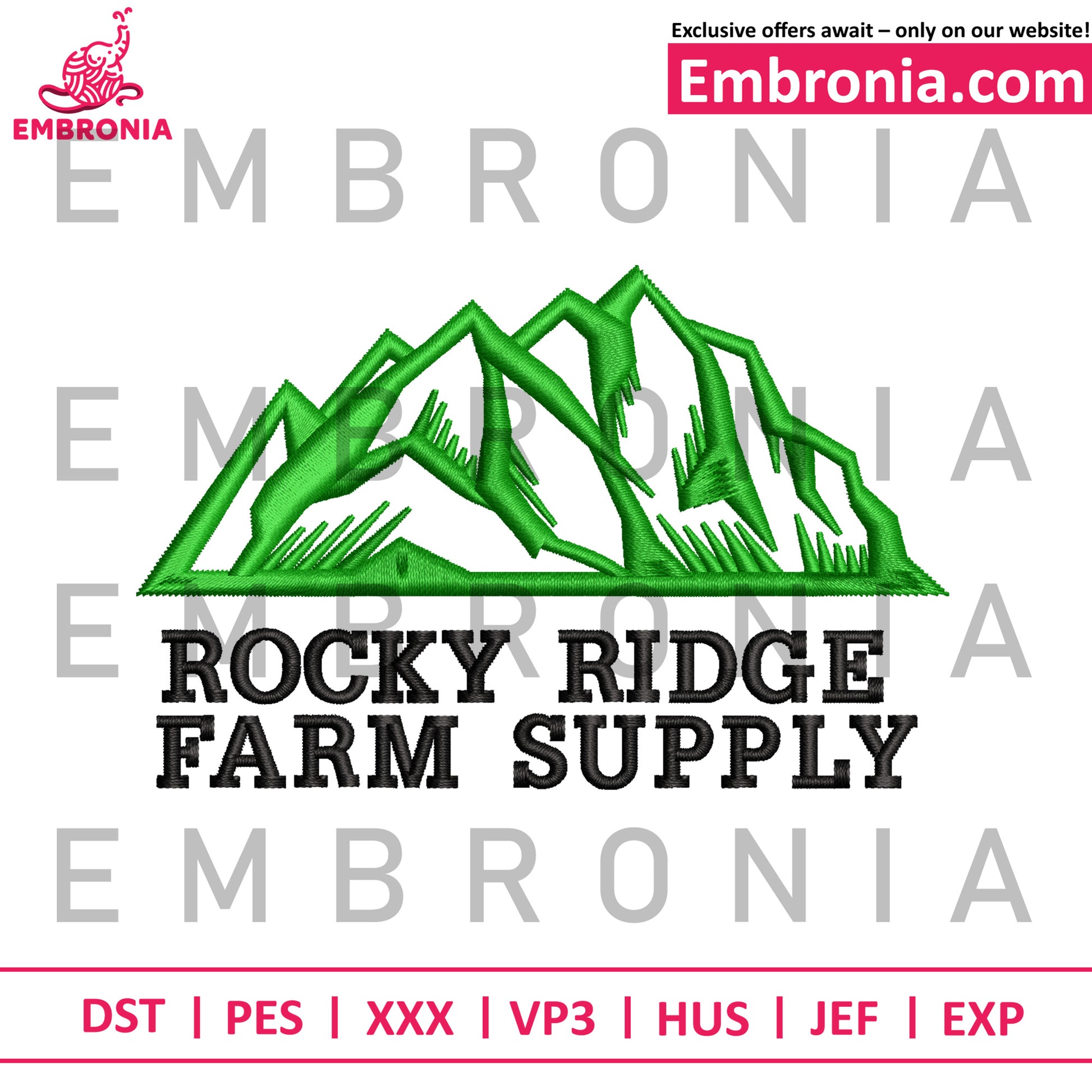 Rocky ridge embroidery