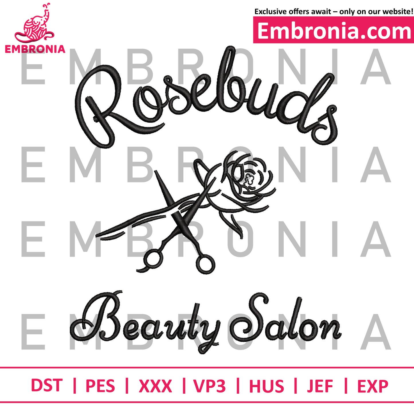 Rosebudes embroidery