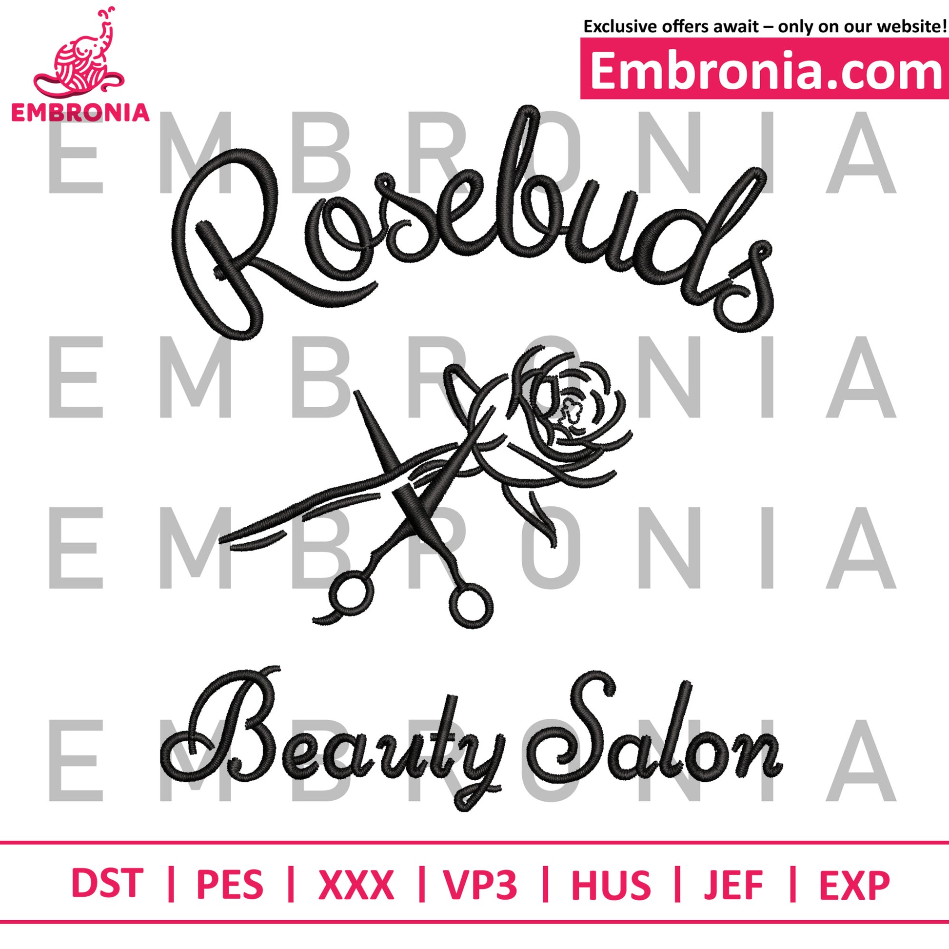 Rosebudes embroidery