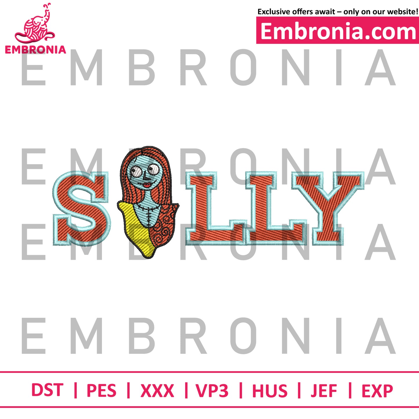 Sally embroidery design