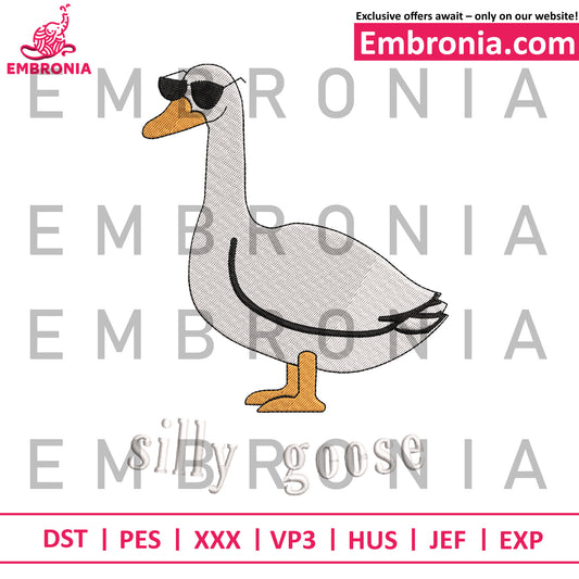 Silly goose embroidery