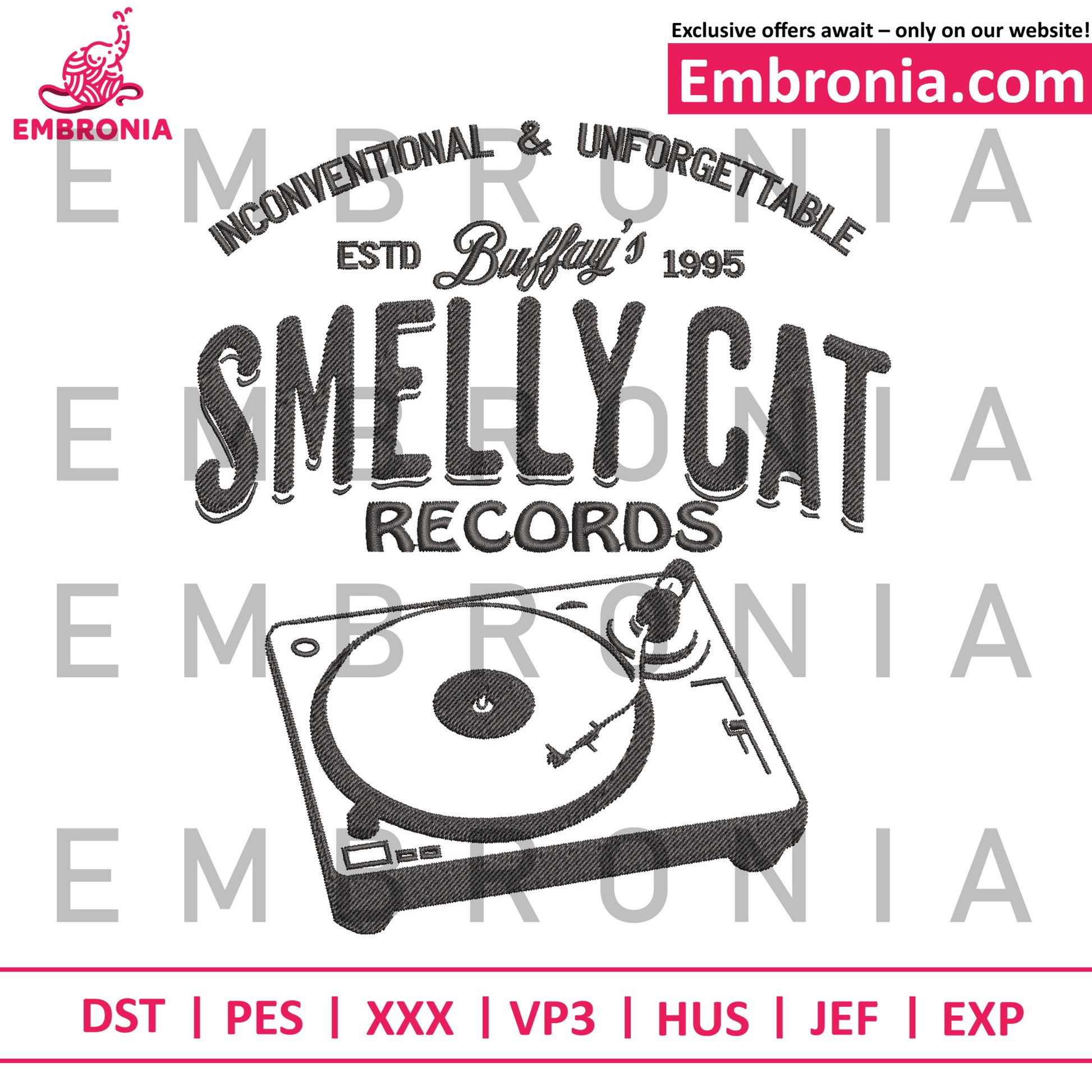 Smelly cat embroidery