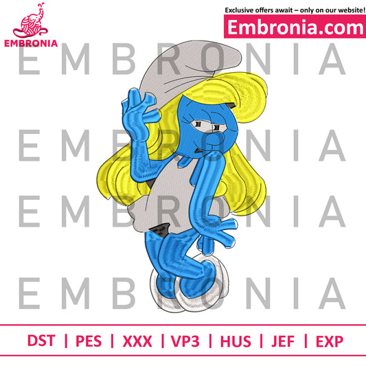 Smurfette embroidery