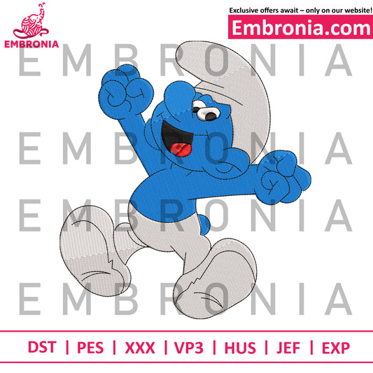 Smurfs Cartoon embroidery design