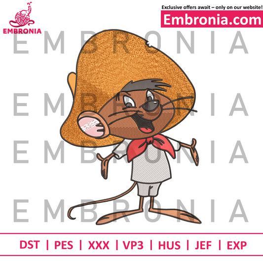 Speedy Gonzales embroidery design
