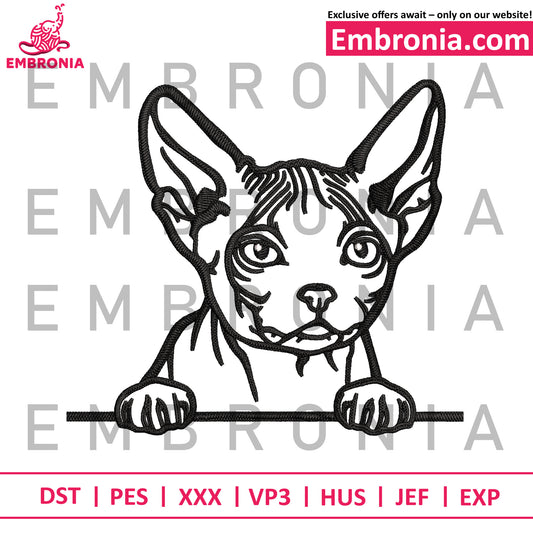 Sphynx cat embroidery